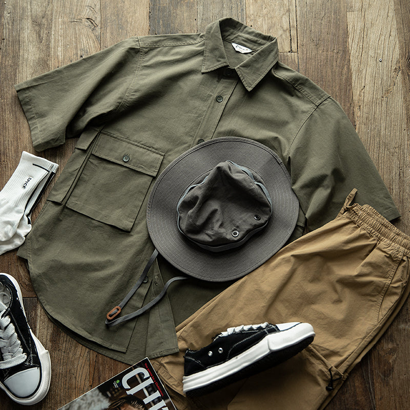 Owen | Vintage Outdoor Overhemd Met Korte Mouwen