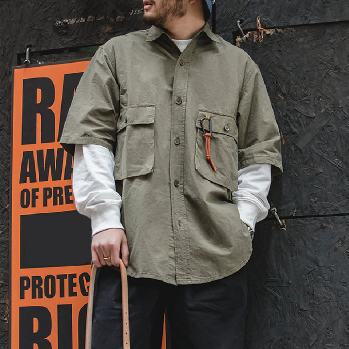 Owen | Vintage Outdoor Overhemd Met Korte Mouwen