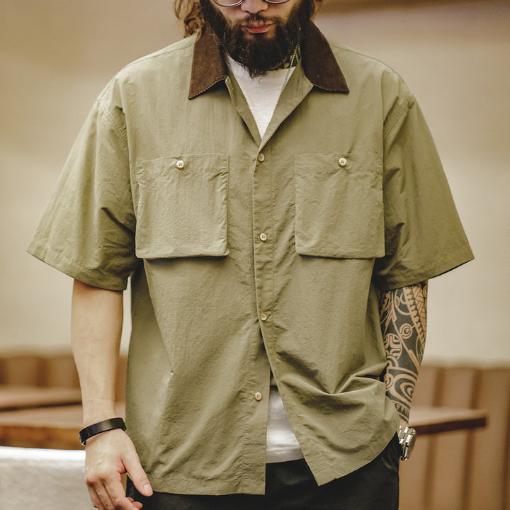 Philip | Vintage Outdoor Shirt met Korte Mouwen voor Heren