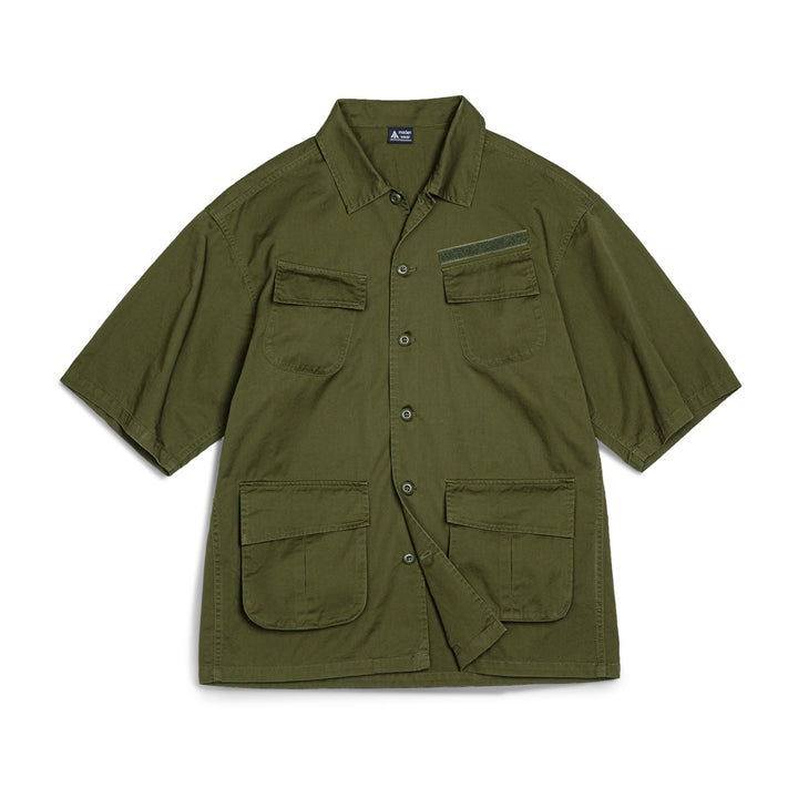 Prince  | Vintage Werkshirt met Vier Zakken en Korte Mouwen