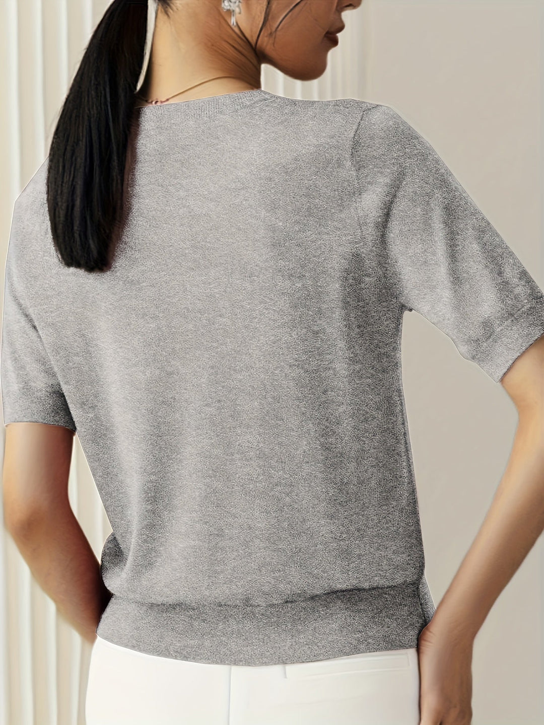 Queenie | Stijlvolle Gebreide T-shirt voor Dames