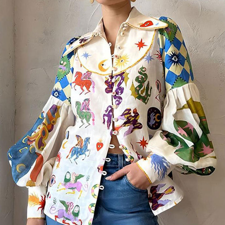 Quinn | Elegante Blouse met Speelse Print voor Dames