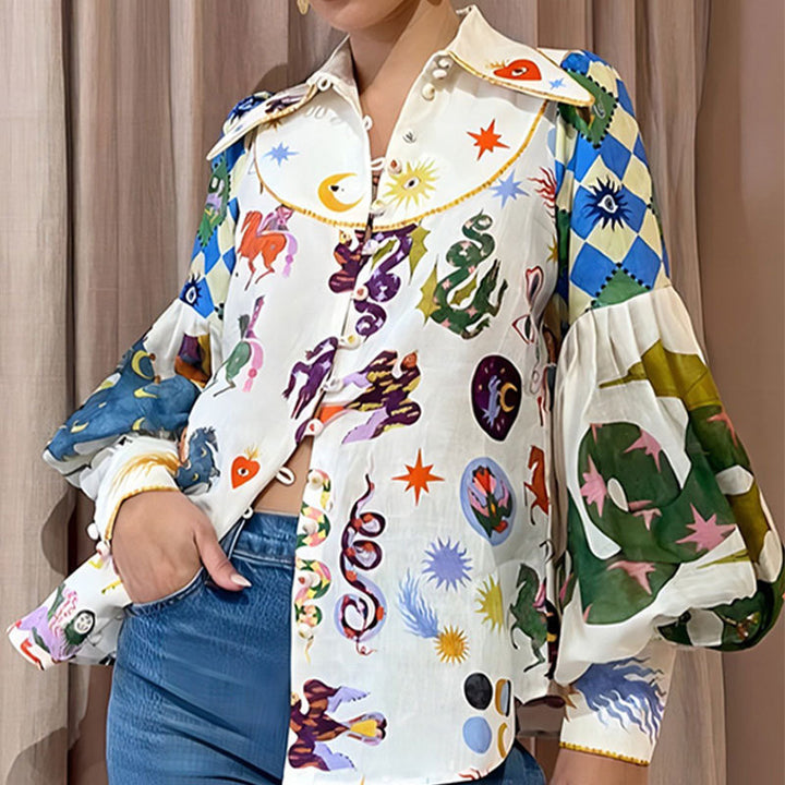 Quinn | Elegante Blouse met Speelse Print voor Dames