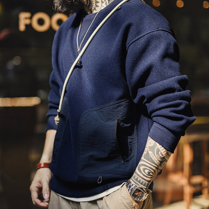 Raymond | Stijlvolle Patchwork Sweatshirt met Zakken voor Heren