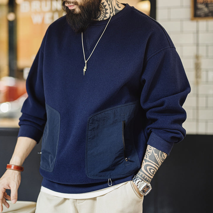 Raymond | Stijlvolle Patchwork Sweatshirt met Zakken voor Heren