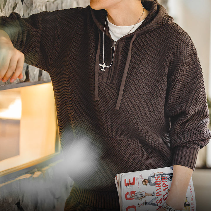 Robert | Stijlvolle Gebreide Hoodie met Capuchon en Zak