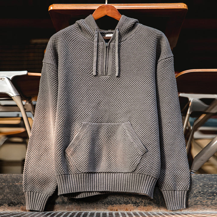 Robert | Stijlvolle Gebreide Hoodie met Capuchon en Zak
