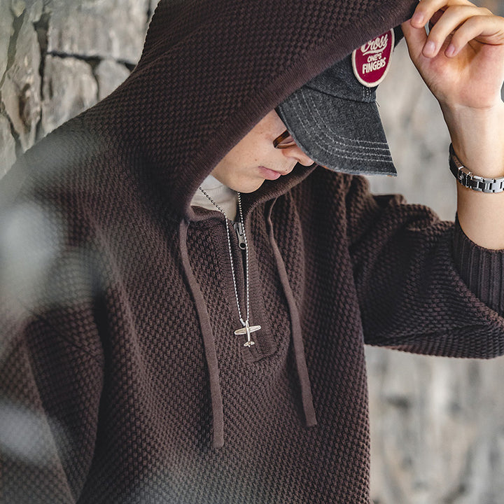 Robert | Stijlvolle Gebreide Hoodie met Capuchon en Zak