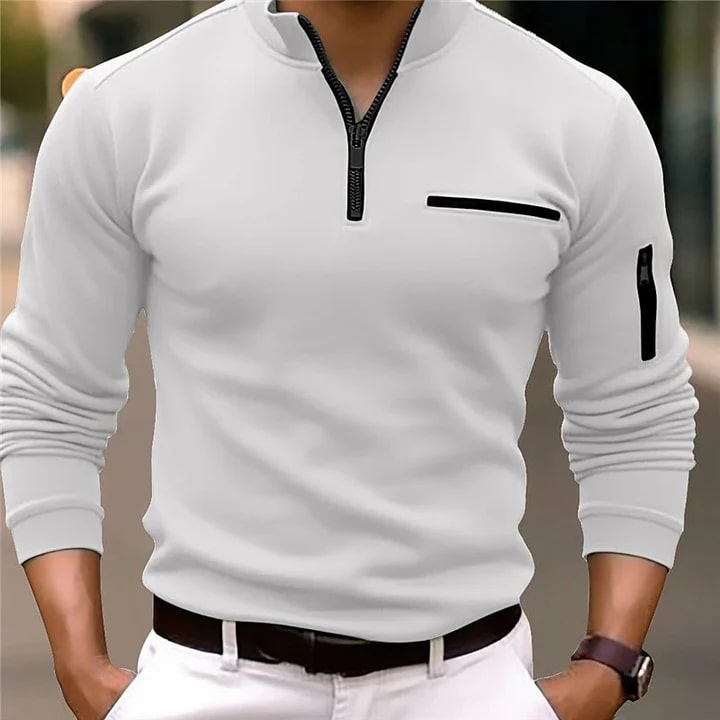 Roel - Comfortabele Herensweater met Ritsdetail