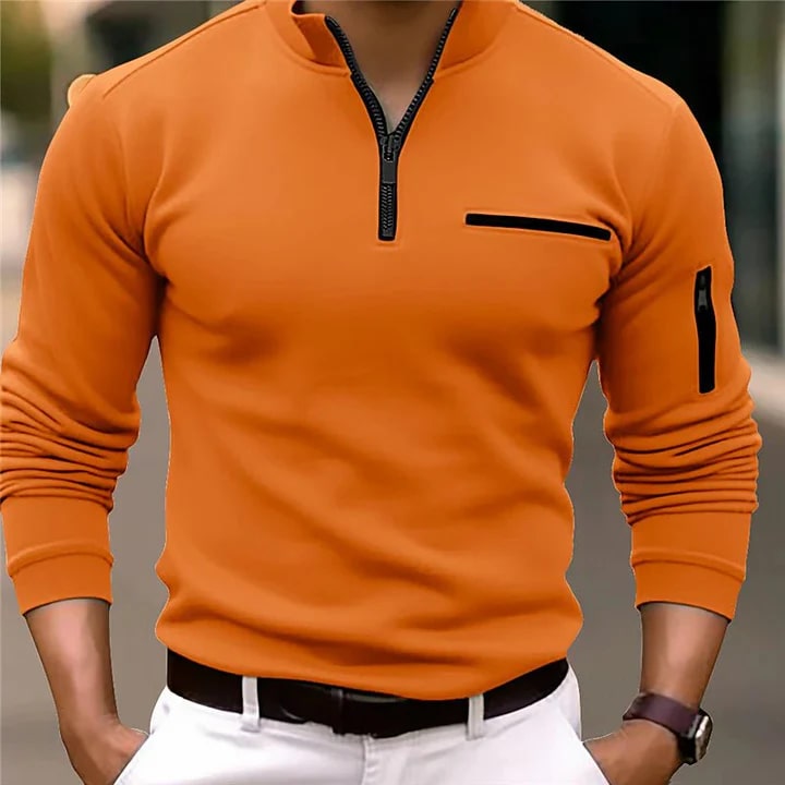 Roel - Comfortabele Herensweater met Ritsdetail