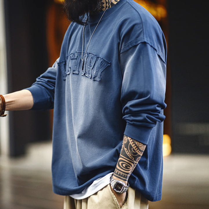 Romeo | Vintage Letter Patch Gradient Kleur Hoodie