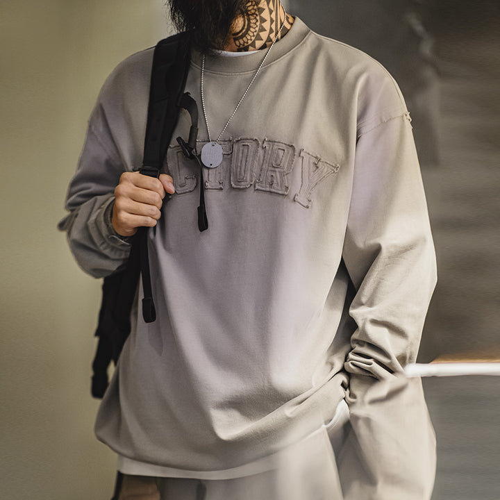 Romeo | Vintage Letter Patch Gradient Kleur Hoodie
