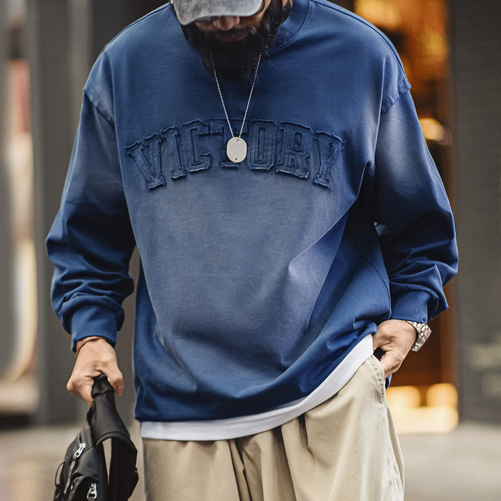 Romeo | Vintage Letter Patch Gradient Kleur Hoodie