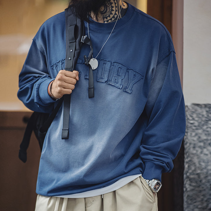 Romeo | Vintage Letter Patch Gradient Kleur Hoodie