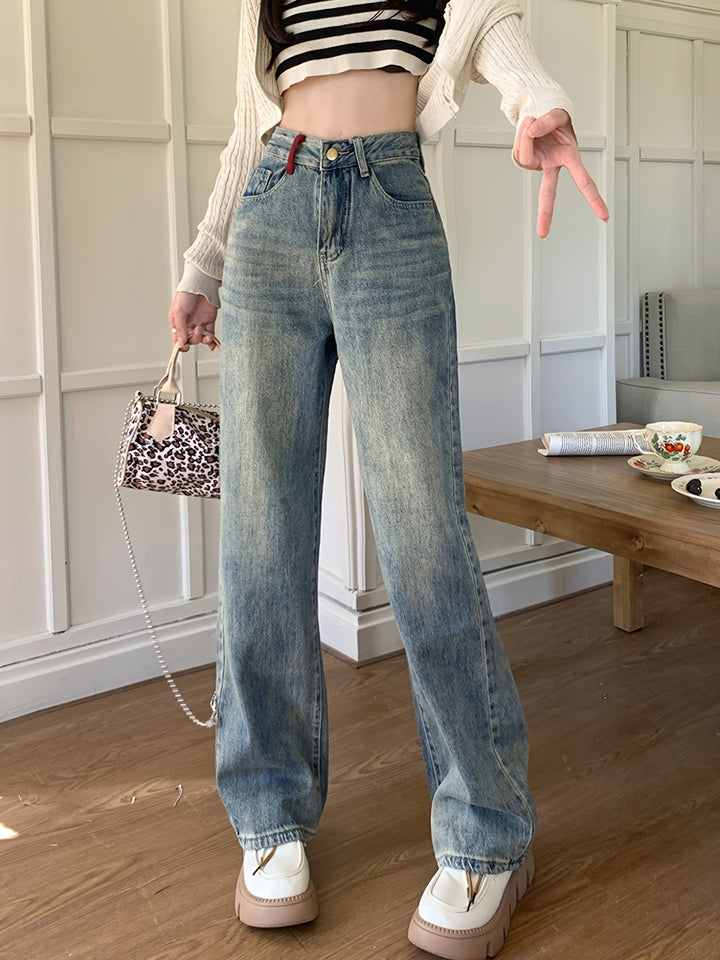 Ruby | Casual Hoge Taille Brede Jeans