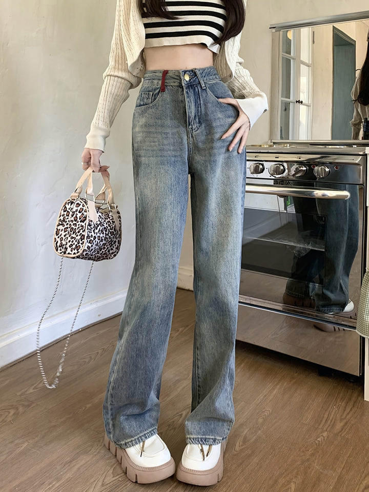Ruby | Casual Hoge Taille Brede Jeans