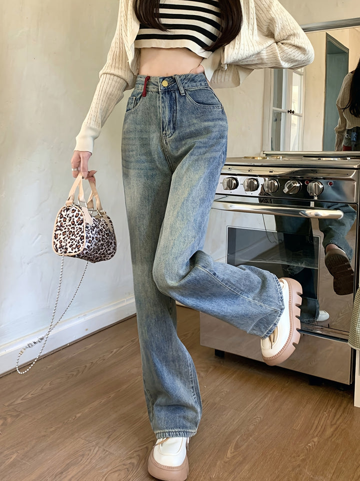 Ruby | Casual Hoge Taille Brede Jeans