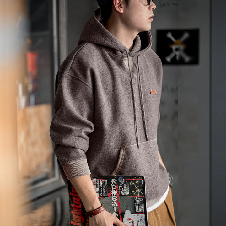 Ryder | Vintage Grijze Hoodie met Capuchon en Zak voor Heren