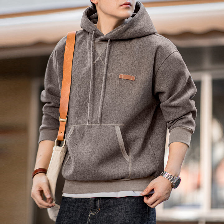 Ryder | Vintage Grijze Hoodie met Capuchon en Zak voor Heren