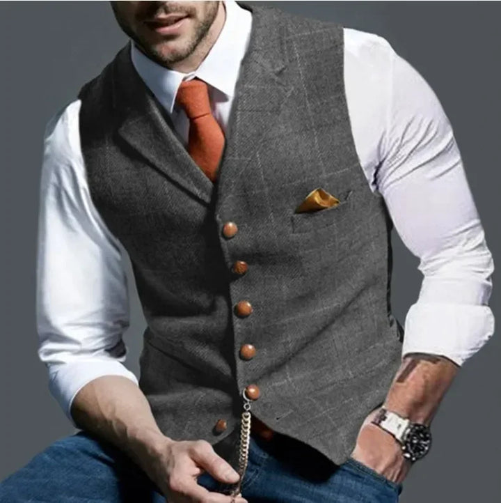 Vinson | Elegante Slim Fit Tweed Vest voor Mannen