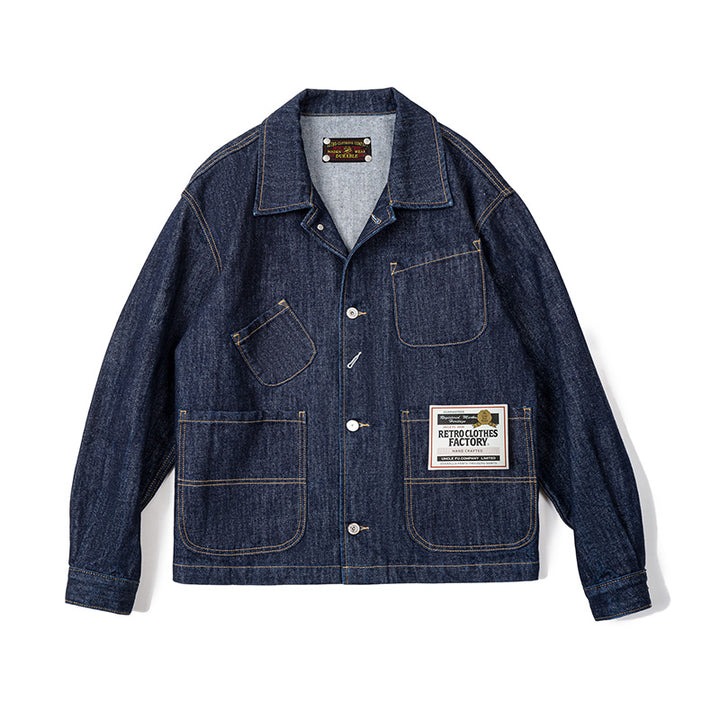Samuel | Vintage Denim Werkjack met Functionele Zakken