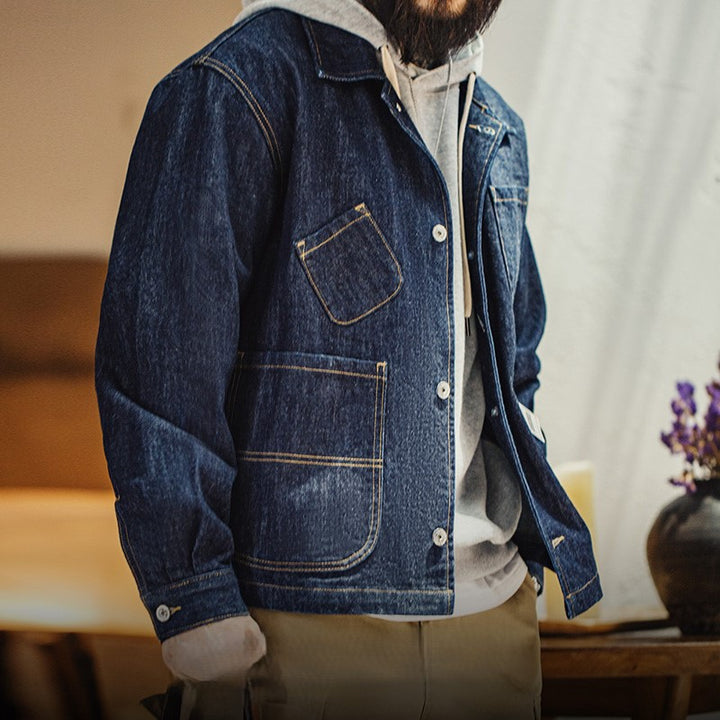 Samuel | Vintage Denim Werkjack met Functionele Zakken