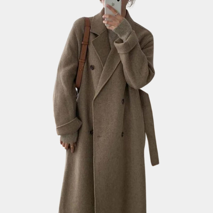 Sanne | Elegante Lange Winterjas met Dubbele Knoopsluiting