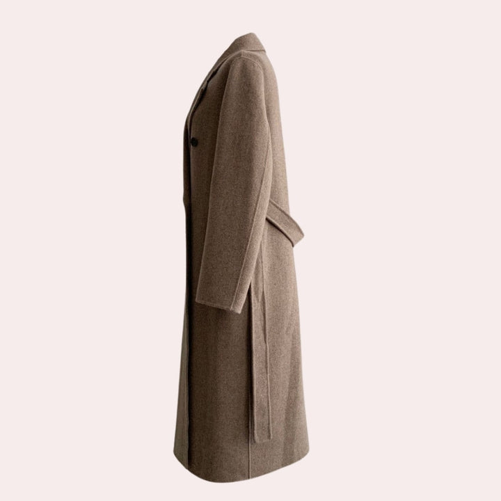 Sanne | Elegante Lange Winterjas met Dubbele Knoopsluiting