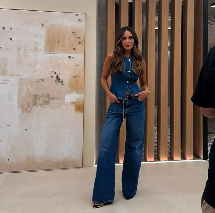 Sanne | Trendy Denim Co-ord Set met Perfecte Pasvorm