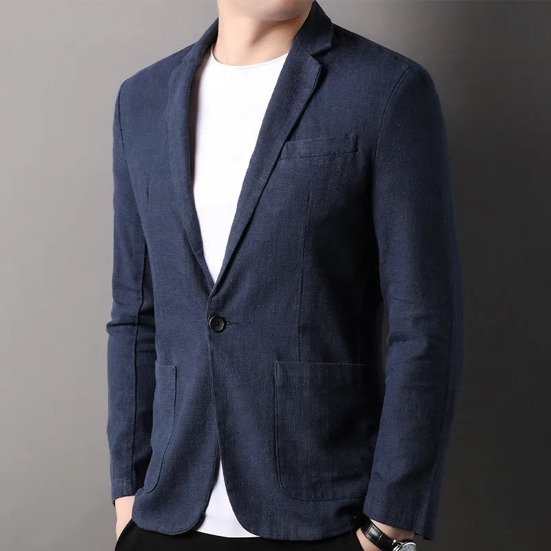 Heren Blazer – Slim Fit – Natuurlijk Ademend – Notch Revers – Enkelsluiting