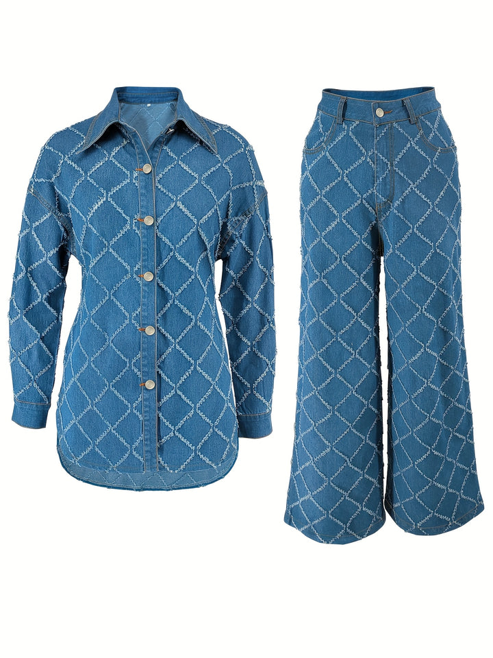 Shannon | Trendy Denim Tweedelige Set met Stijlvolle Pasvorm