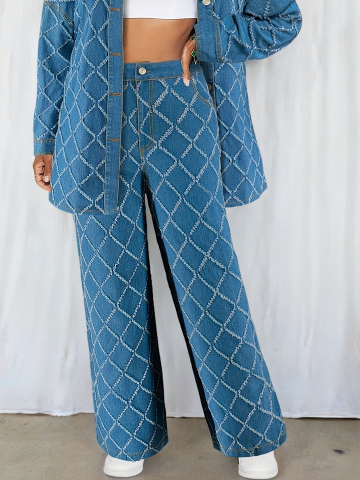 Shannon | Trendy Denim Tweedelige Set met Stijlvolle Pasvorm