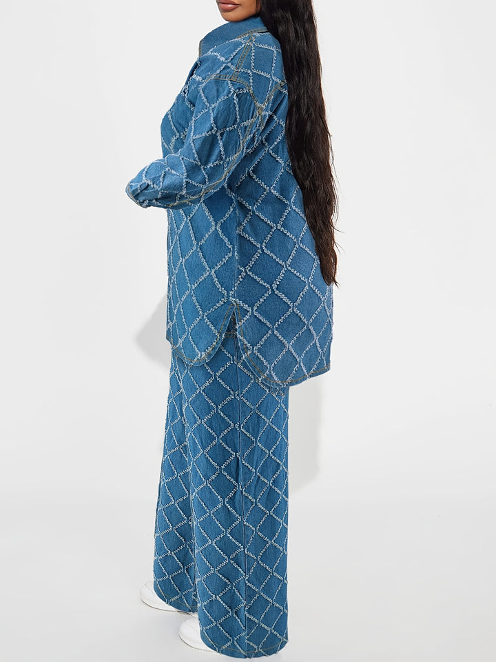 Shannon | Trendy Denim Tweedelige Set met Stijlvolle Pasvorm