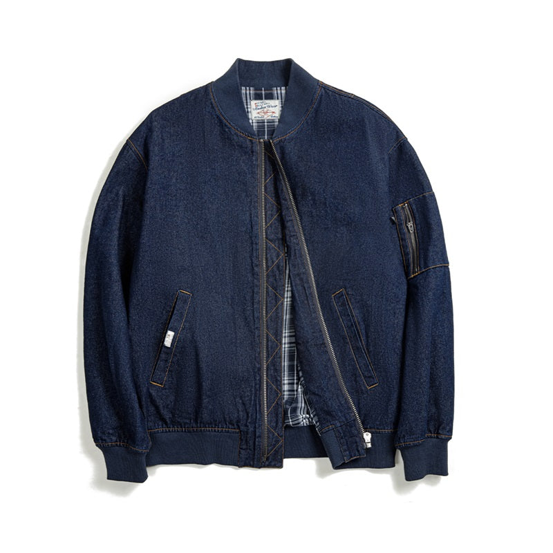 Shawn | Vintage Denim Bomberjack met Stijlvolle Details