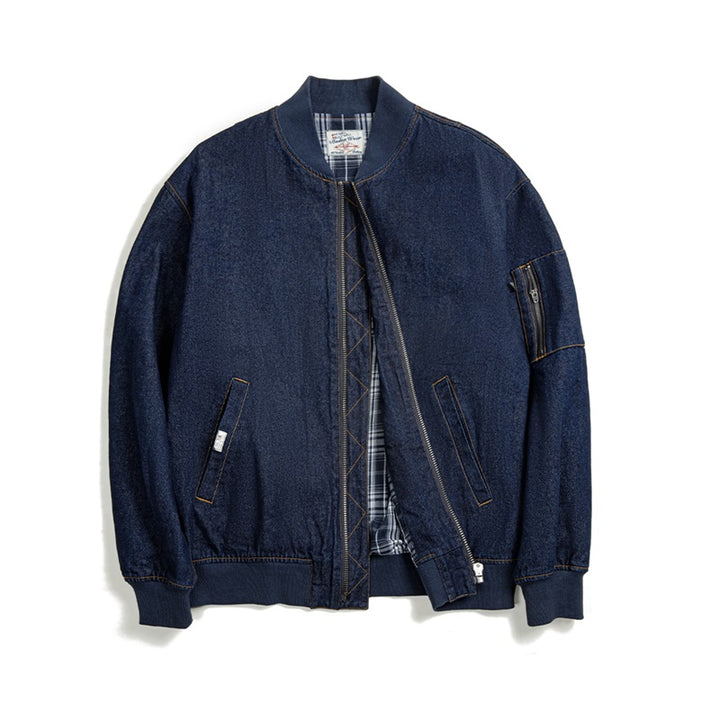 Shawn | Vintage Denim Bomberjack met Stijlvolle Details