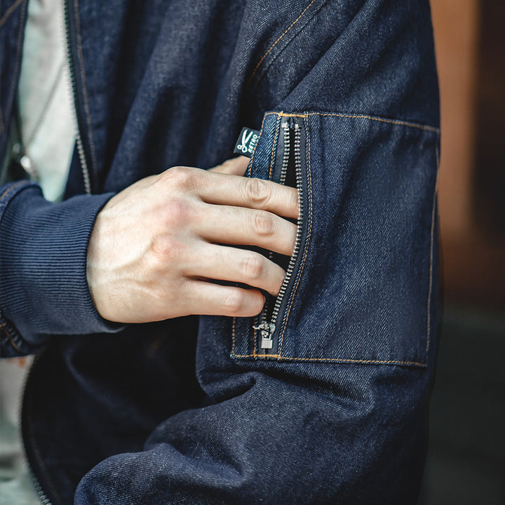 Shawn | Vintage Denim Bomberjack met Stijlvolle Details