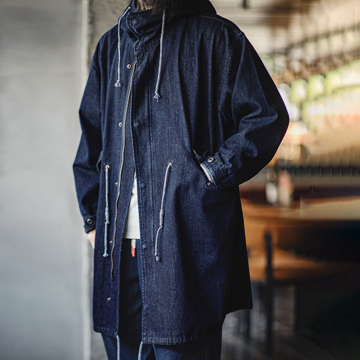 Simon | Stijlvolle Denim Parka met Capuchon voor Heren