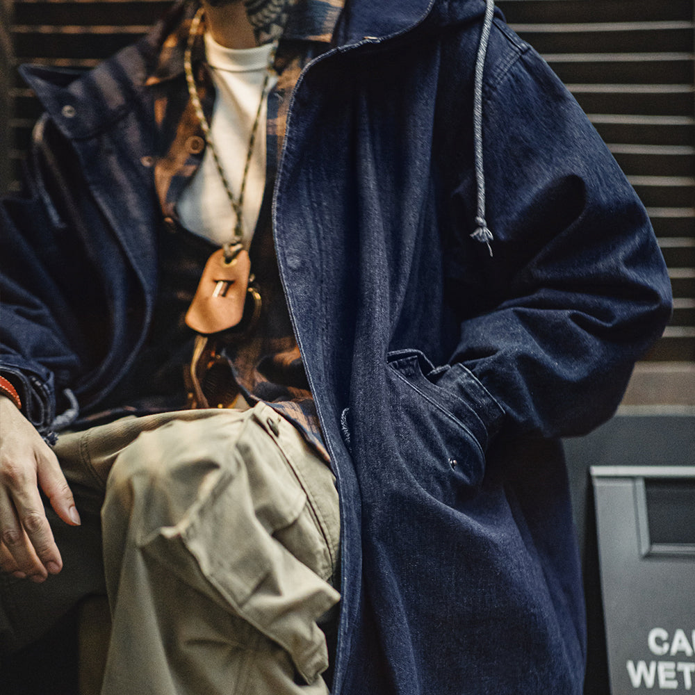 Simon | Stijlvolle Denim Parka met Capuchon voor Heren