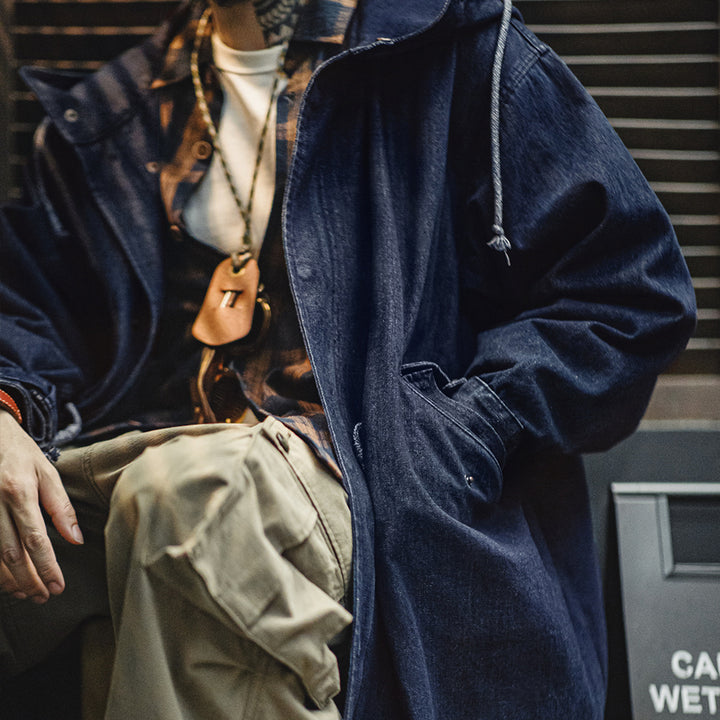 Simon | Stijlvolle Denim Parka met Capuchon voor Heren