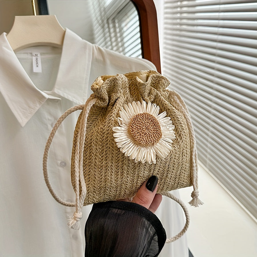 Zomerse Strohoed Schoudertas voor Dames in Diverse Kleuren