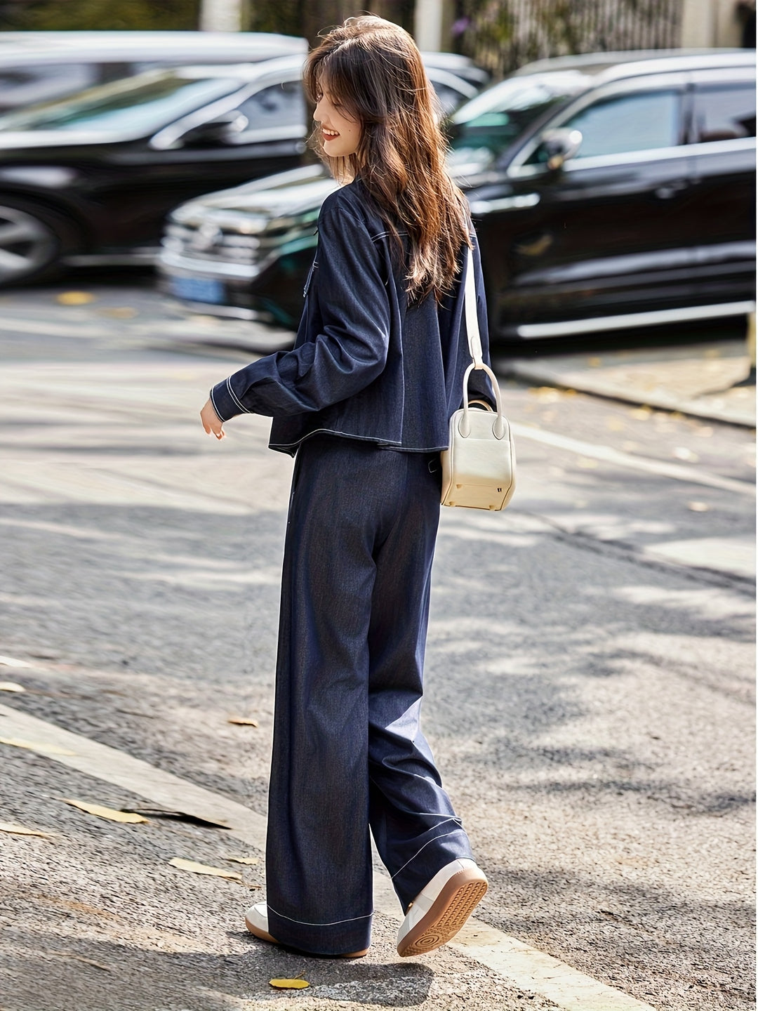 Sophie | Stijlvol Denim Tweedelig Set met Moderne Snit