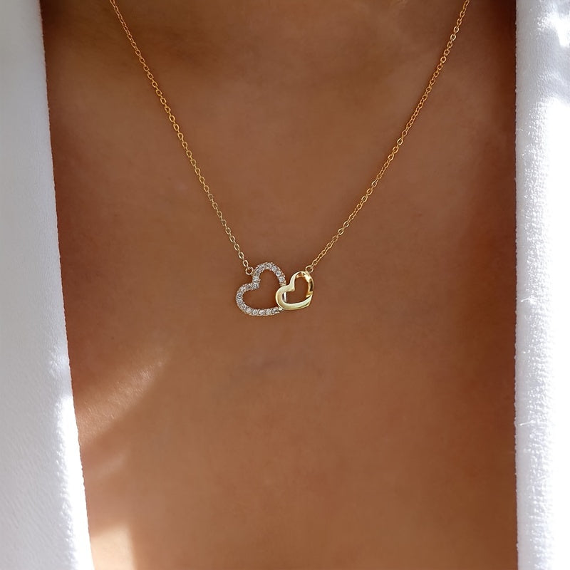 Sophie | Elegante Ketting met Dubbele Hartenhanger
