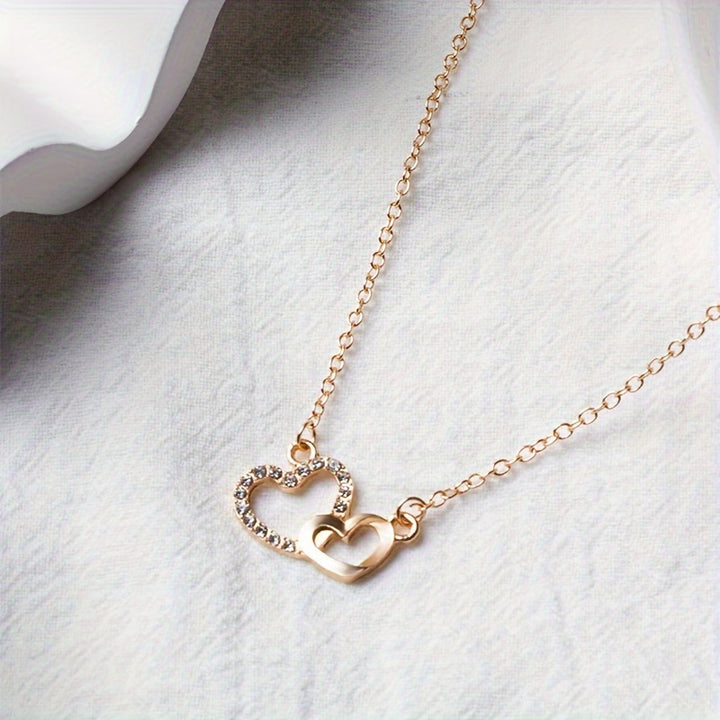 Sophie | Elegante Ketting met Dubbele Hartenhanger