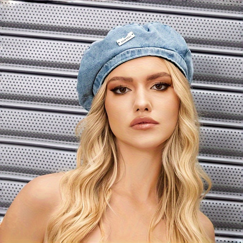 Stella | Denim Beret voor Dames – Stijlvolle Washed Look