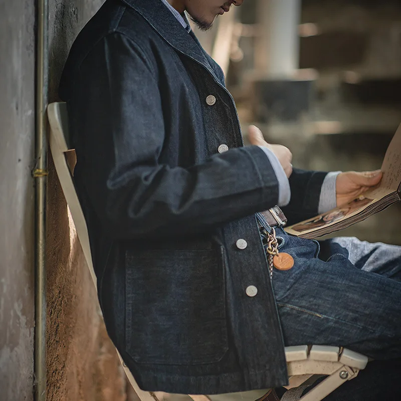 Steven | Vintage Denim Werkjas voor Mannen met Knopen