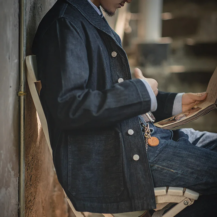 Steven | Vintage Denim Werkjas voor Mannen met Knopen
