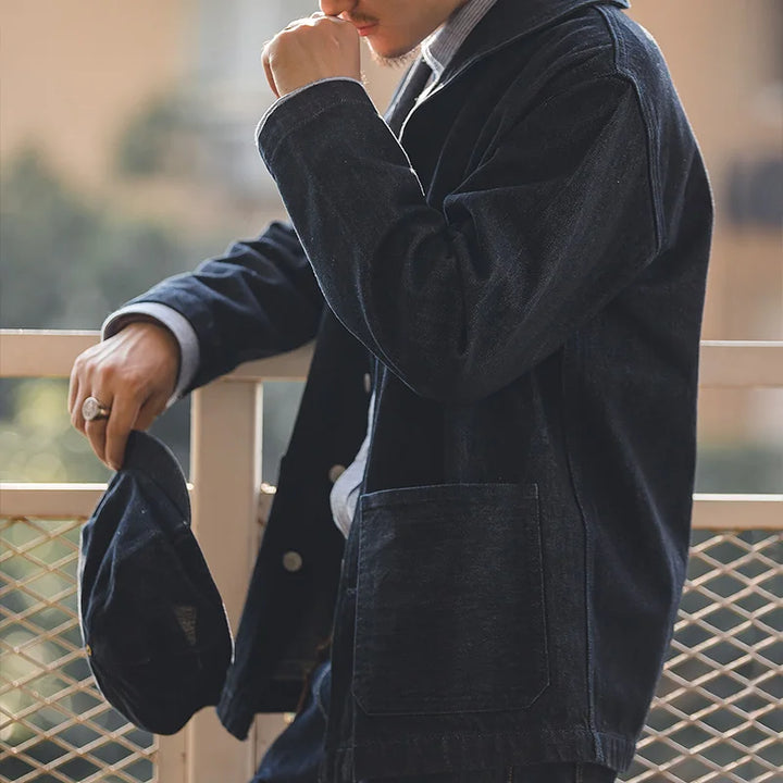Steven | Vintage Denim Werkjas voor Mannen met Knopen