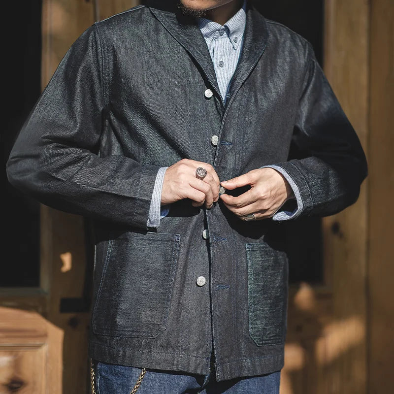 Steven | Vintage Denim Werkjas voor Mannen met Knopen