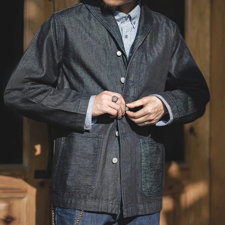 Steven | Vintage Denim Werkjas voor Mannen met Knopen