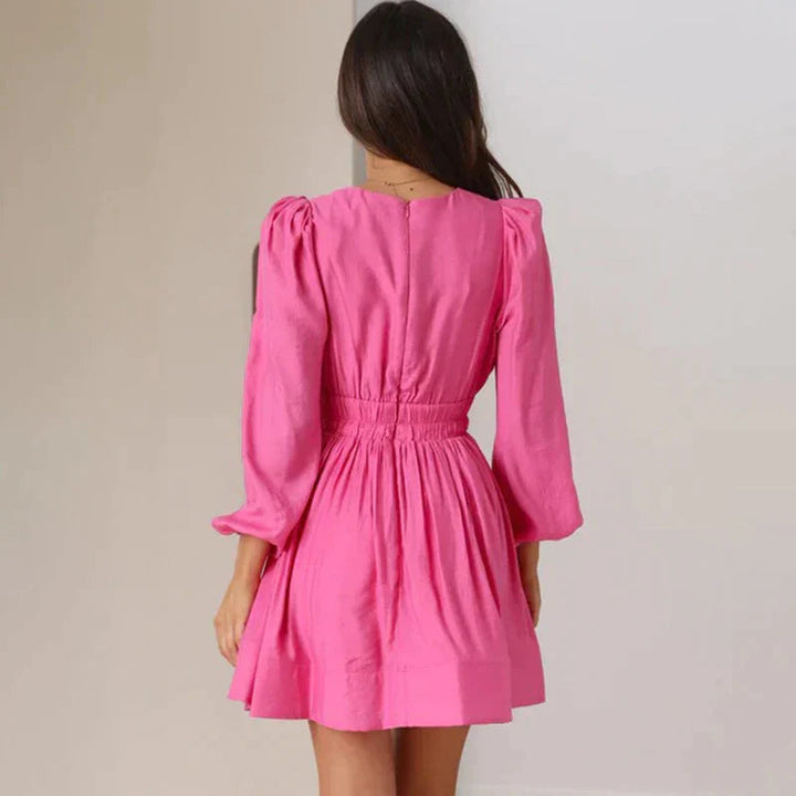 Thea | Tijdloze Luxe Mini Jurk met Lange Mouwen